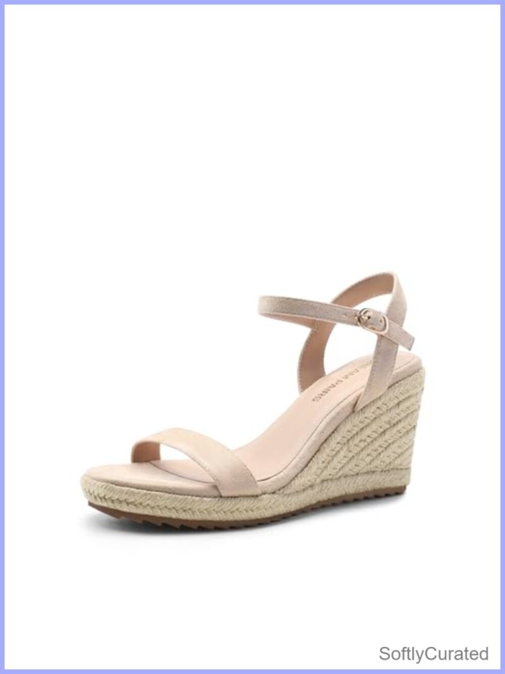 Women's Espadrille Wedge Sandals Raffia Open Toe Ankle Strap Platform